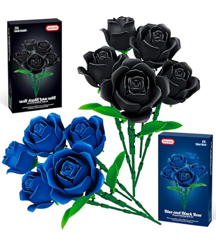 Amazon.com: Flower Bouquet Building Block Set – 634PCS Blue Rose